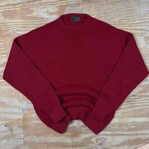 vintage 90s made in usa red knit heavyweight sweater‎